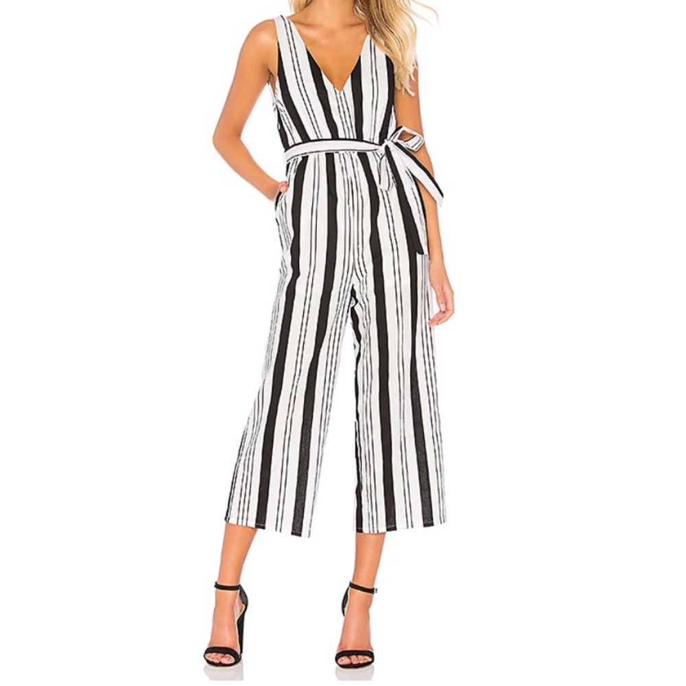 Striped Black & White Jumpsuit